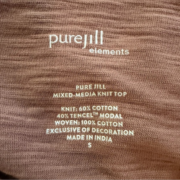 Pure Jill Elements J. Jill Mixed Media Embroidered Top - Picture 5 of 6